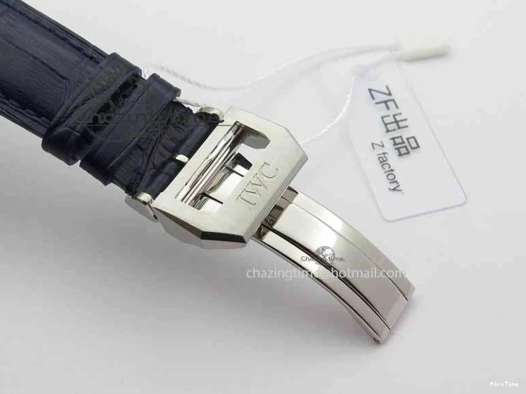 MIROTIME 0705 Portuguese IW3714 Diam ZF V2 1:1 Best Edition White Dial Blue Makers On Blue Leather Strap A79350 (Slim Movement) Stylish 7248